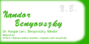 nandor benyovszky business card