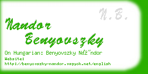 nandor benyovszky business card